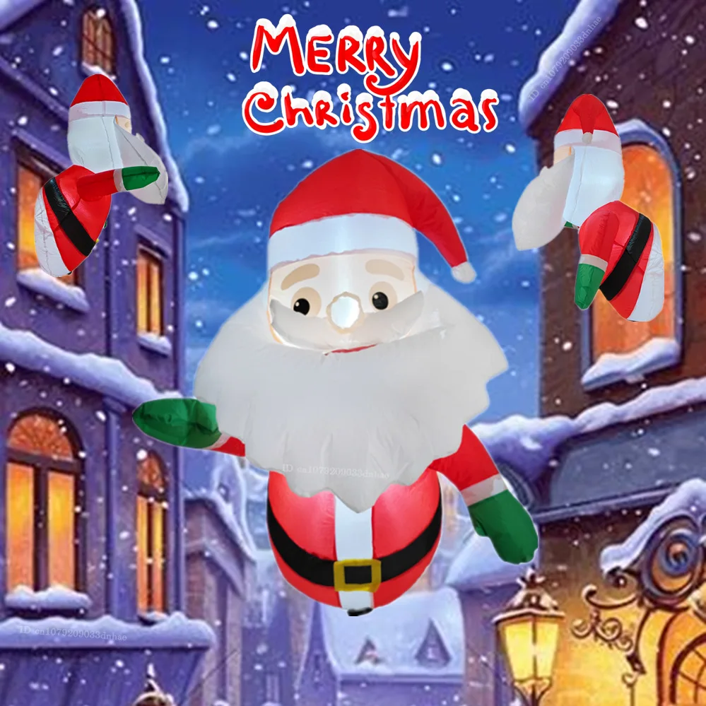 

Christmas Inflatable Climbing Window Santa Claus Model With LED Lights Xmas Indoor Outdoor Window Holiday Party Decoration Props