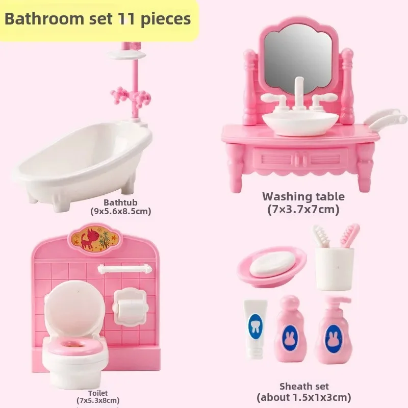 ขายร้อนน่ารัก Kawaii สีชมพู Miniature Dollhouse เฟอร์นิเจอร์อุปกรณ์เสริมของเล่นเด็กครัวทําอาหารกิจกรรมสําหรับสาวของขวัญ
