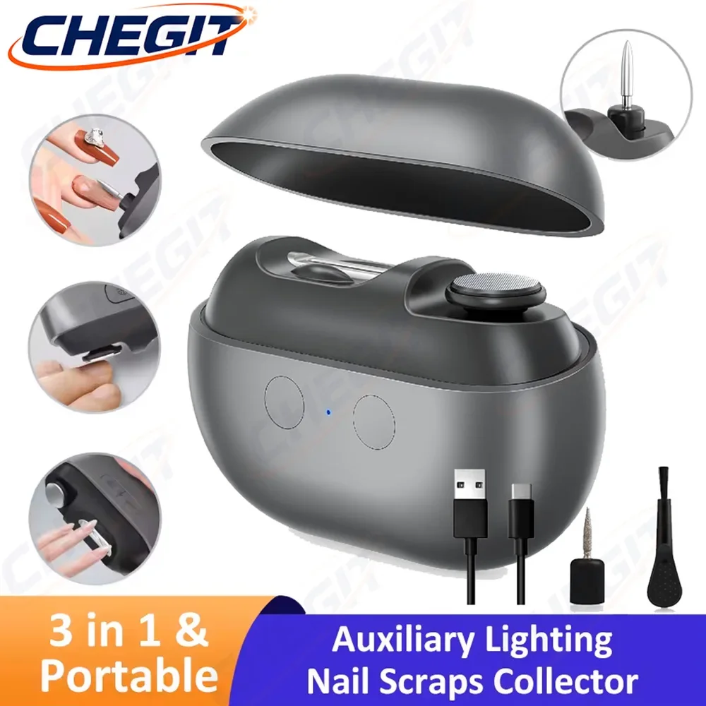 

Electric Nail Clipper Electric Nail Trimmer Polisher Portable Fingernail Cutter with Light File Nail Clip Storage Rechargeable