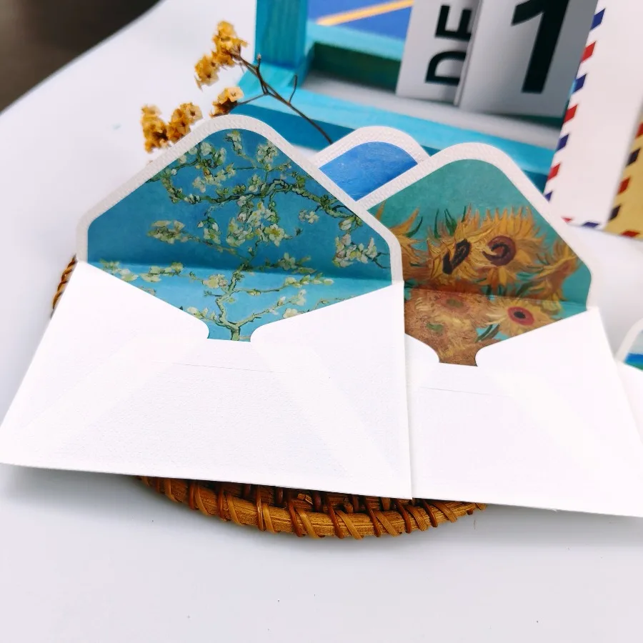 

10Pcs High-end Cloth Pattern Oil Painting Envelope VIP Bank Card Card Holder, Small Art, Fresh and Simple