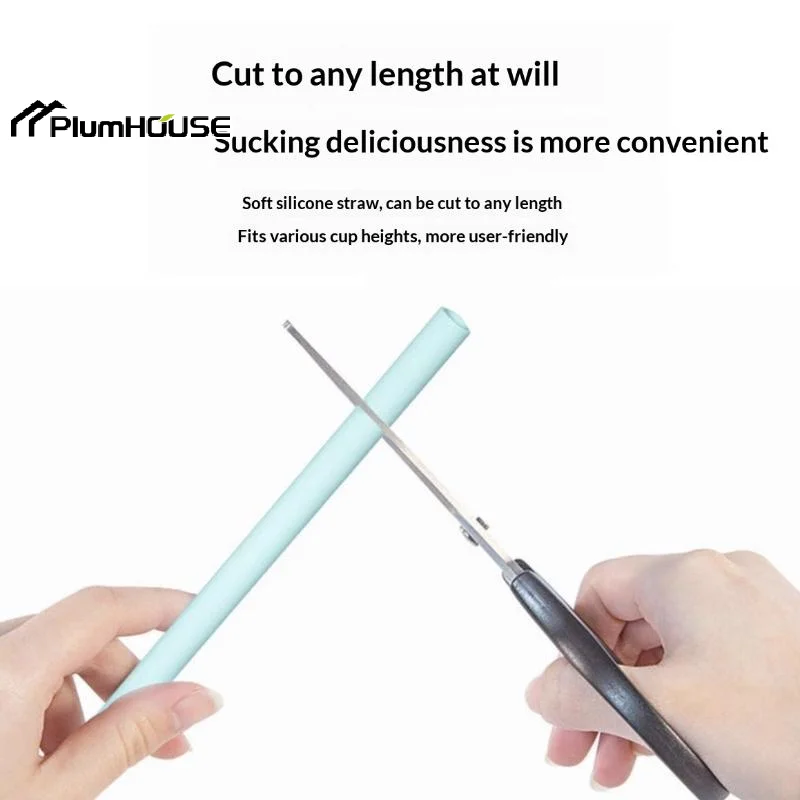 Silicone Reusable Straws Detachable Soft Drinking Openable Snap Straw Easy To Clean Openable Straw Kitchen Supplies
