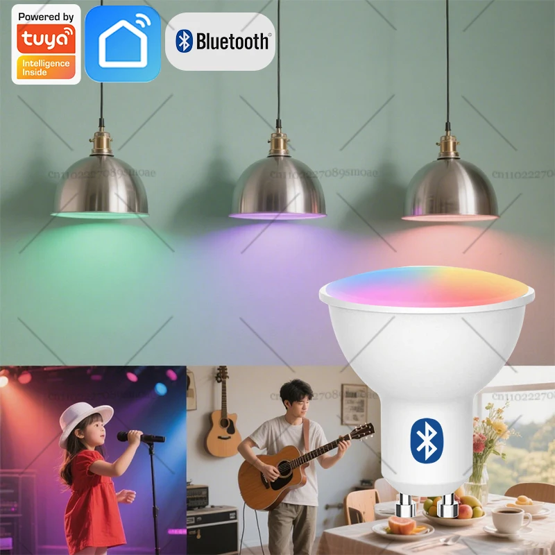 

GU10 Bluetooth лампа Tuya Smart Bulb RGB 220V Светодиодные лампы Smart Led Bulb APP Control Lamp 5W 9W с регулируемой яркостью для комнаты Домашний декор