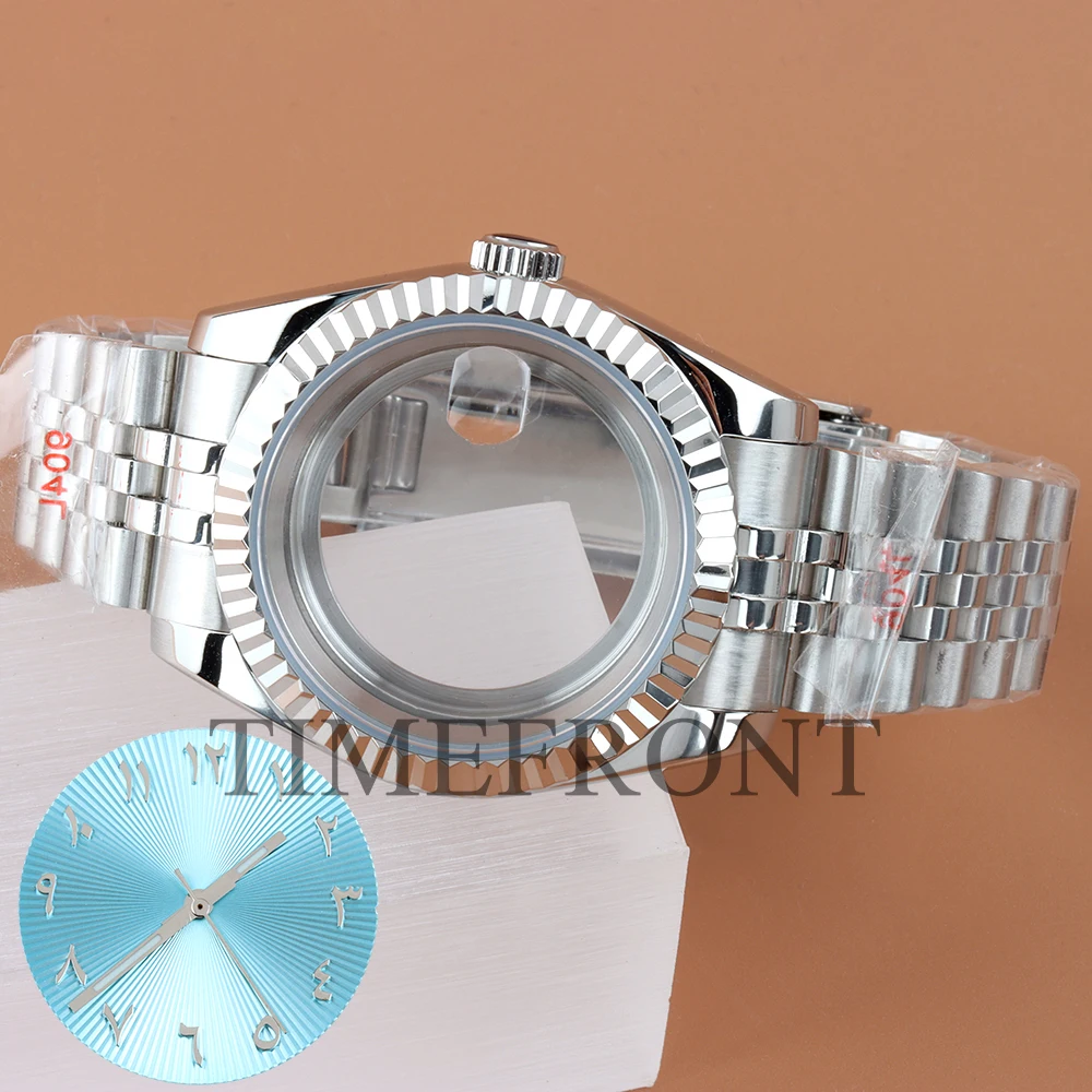 

NH35 Silver Watch Case 39mm/36mm Solid Stainless Steel Case Fit Datejust NH35 NH36 Movement 28.5mm Dial hands Watch Accessories