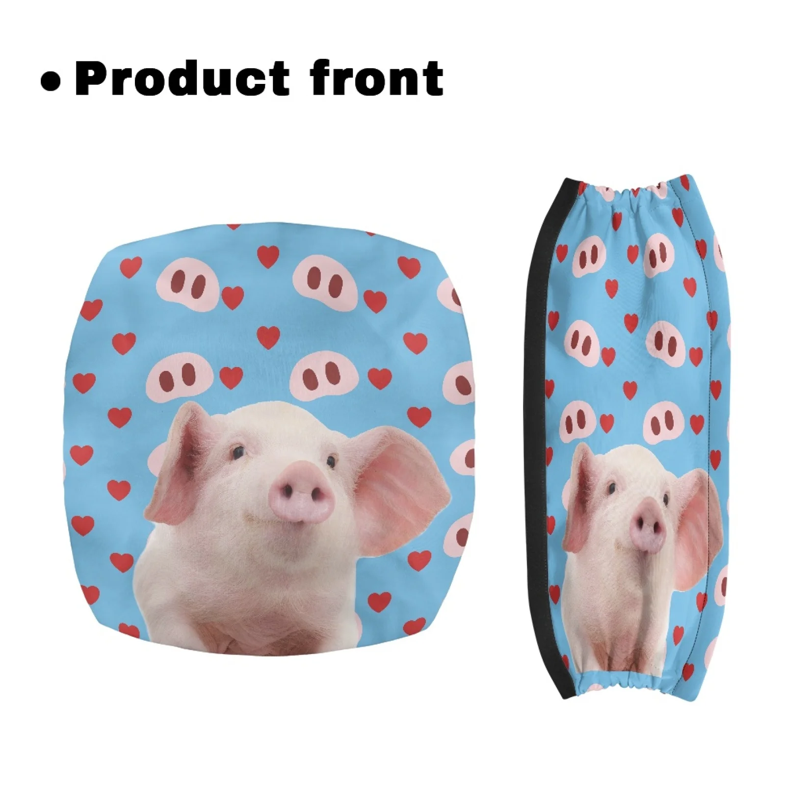 Coloranimal Dust Cover Washable 2PCS Walker Seat Cover for The Elderly for Street Scenes Cute Pig Red Heart Pattern