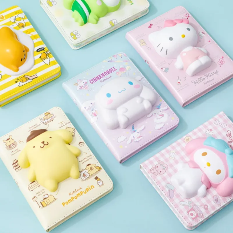 Sanrio 3D Stress Relief Notebook Student Writing Kawaii Notebook Hand Ledger Children's Supplies Manual Creative Children's Gift