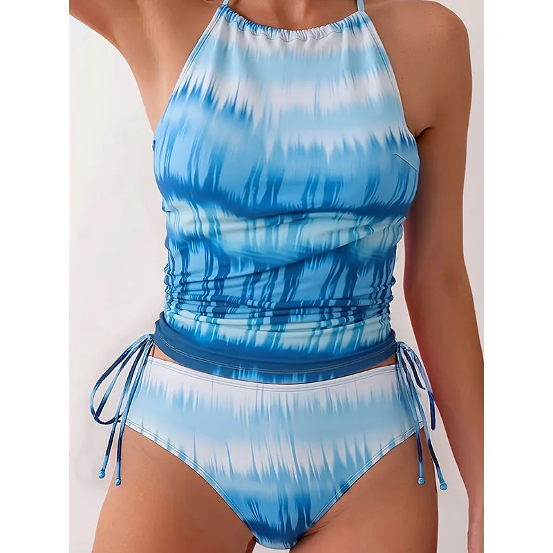 2025 المرأة أومبير طباعة قطعتين ملابس السباحة التخسيس المحافظ انقطاع الدانتيل يصل الصدرية القمم سراويل دعوى الشاطئ الملابس النسائية