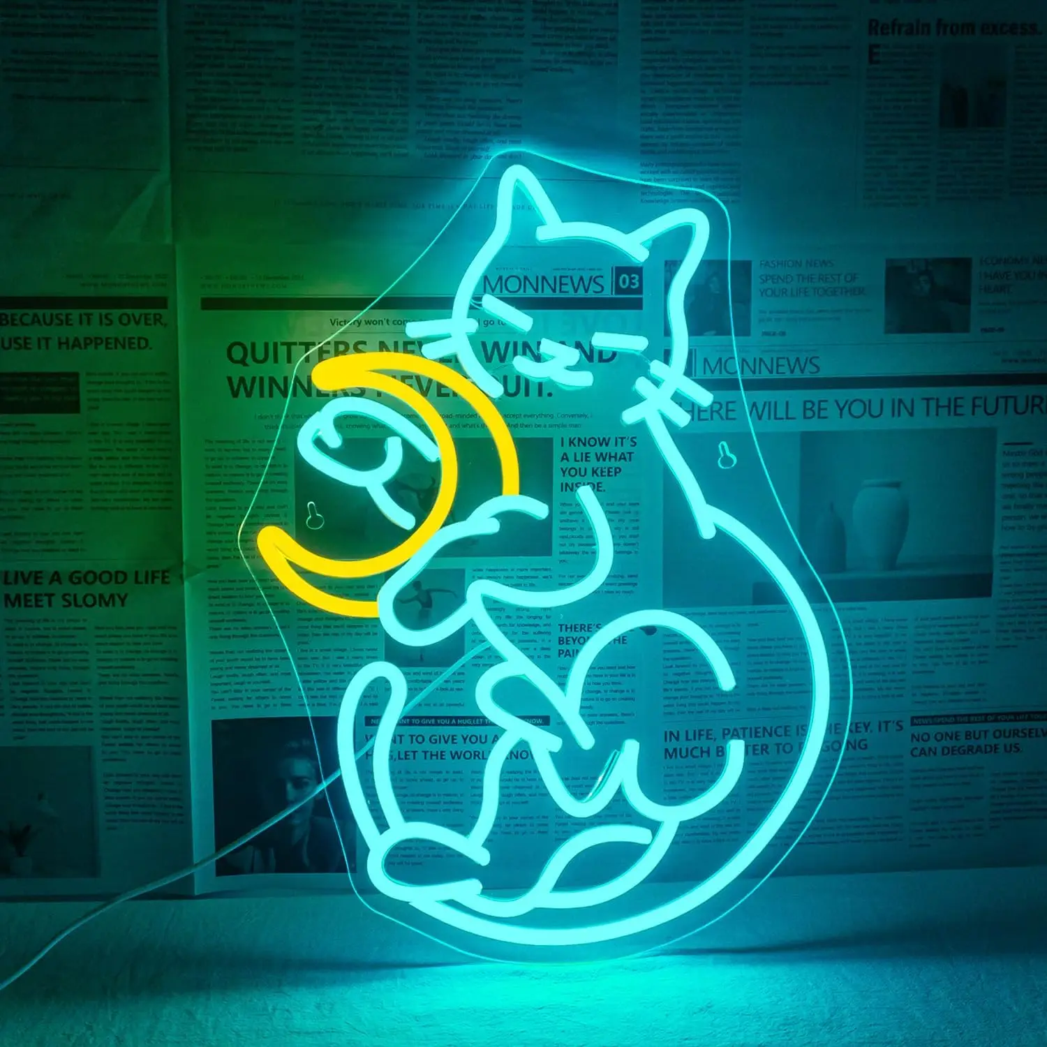 

Неоновая вывеска Moon Cat, светодиодная USB-лампа для спальни, игровой комнаты, дня рождения, домашнего декора, рождественский подарок, светящаяся вывеска