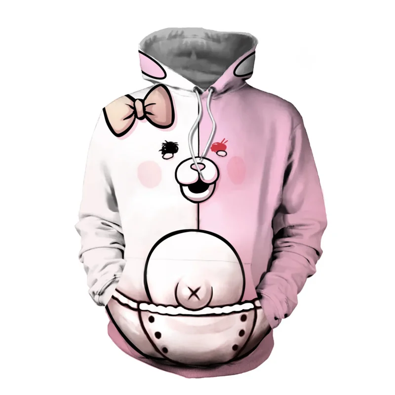 Anime Danganronpa V3 3D Hooded Sweatshirt Monokuma Ouma Kokichi Kaede Akamatsu Cosplay Clothes for Men Women Kid Casual Warmth5;