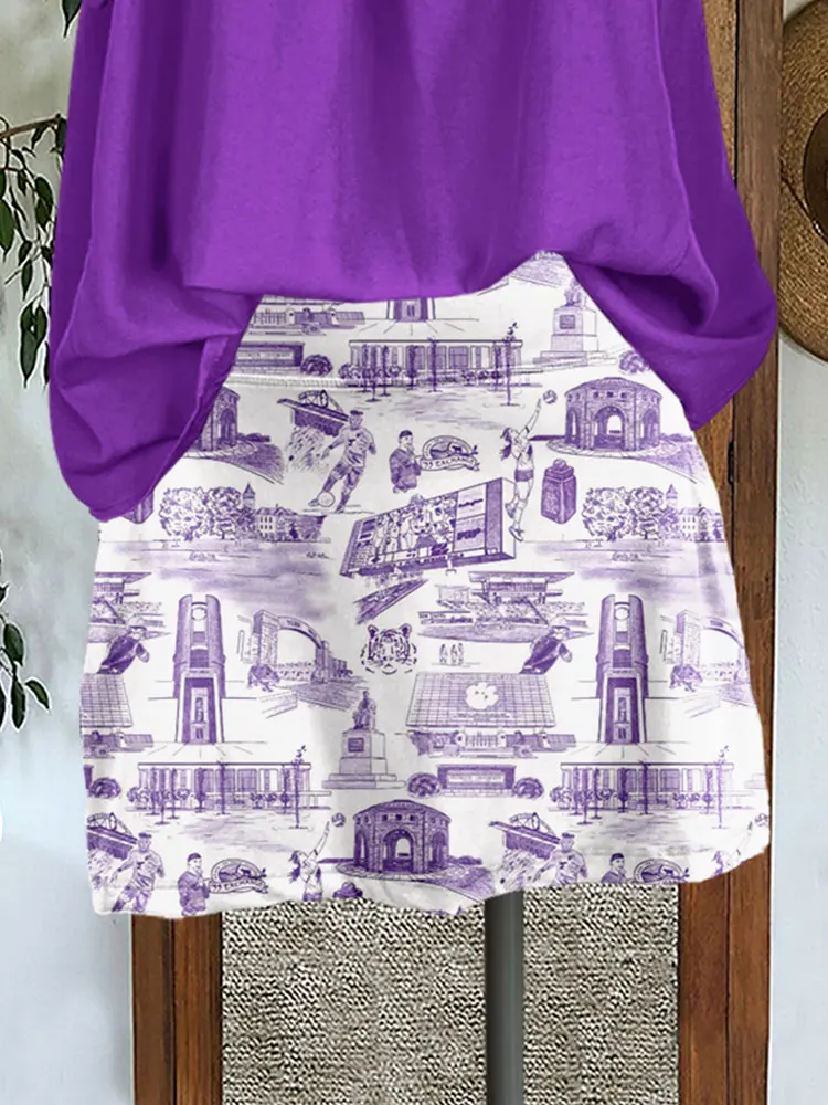 Purple Tigers Gameday Print Skirt