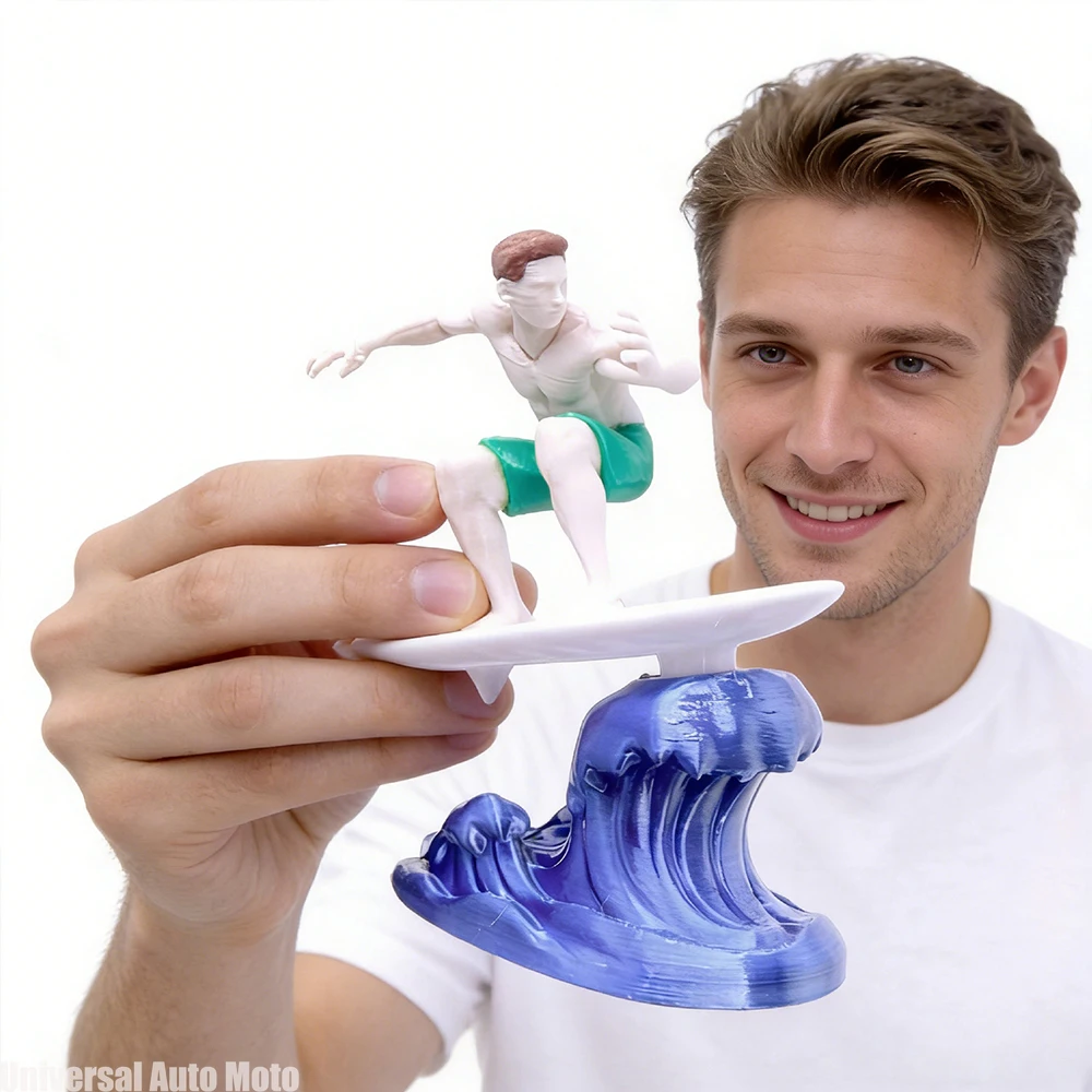 3d Printed Swing Surfing Muscle Man Car Table Ornament for Car Accessories Dashboard Decor Decoration Crafts Figurines