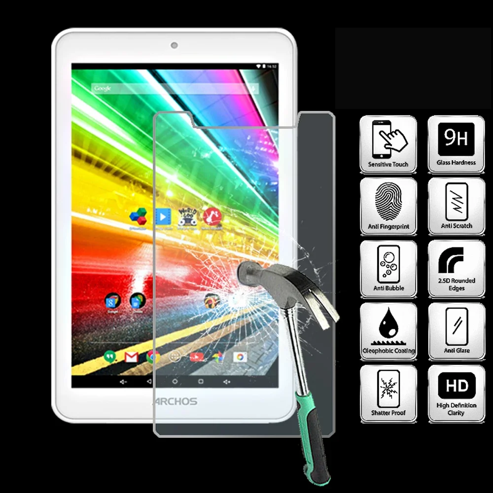 For ARCHOS 70 Platinum Tablet Tempered Glass Screen Protector Cover Explosion-Proof Anti-Scratch Screen Film