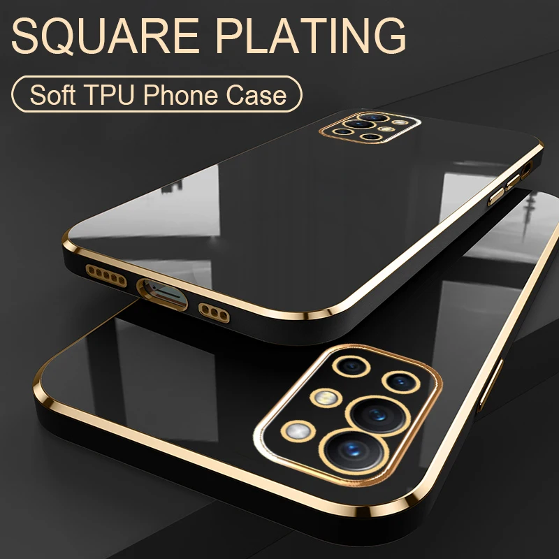 Luxury Plating Case For Oneplus 12 11 9 10 Pro 8T 9R 10T 11R 12R Square Plated Cover For Oneplus Ace 2 2V 3 3V Pro Soft TPU Case