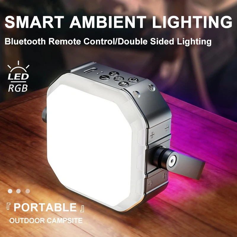 Lumière de remplissage vidéo RVB pour la photographie complète des documents, éclairage de tente ambiant, lumière à intensité variable intelligente, lumière de répartition de la musique, lampe à économie d'énergie