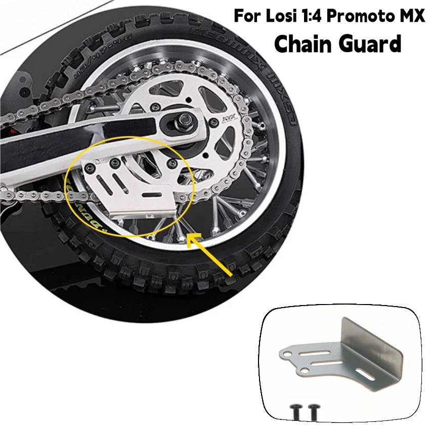Stainless Steel Chain Guard LY164 for Losi 1:4 Promoto MX Motorcycle RC Model Car Accessories