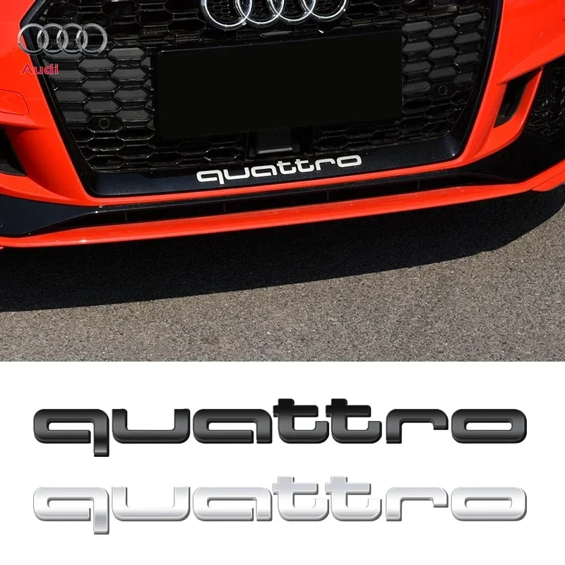 ABS Car Front Grille Emblem External Auto Body Sticker Auto QUATTRO Emblem Accessories for Audi S A3 A4 B8 8P 8V A6 C7 A5 Q5 B7