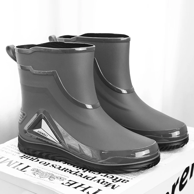 

Men's casual fashion rain boots four season comfort light height increasing outdoor wear-resistant waterproof casual rain shoes