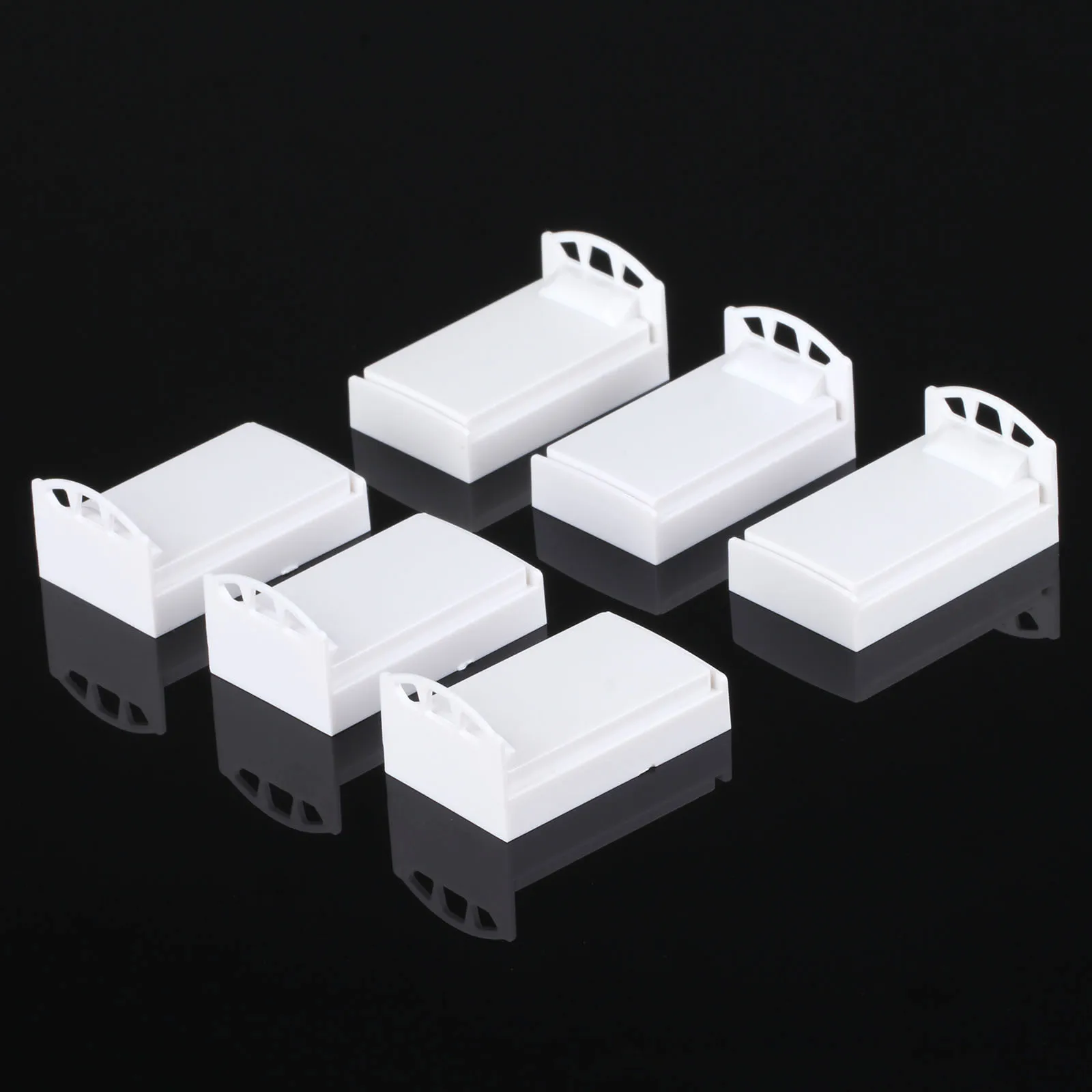 10PCS 1:50 Scale Single Bed Miniature Furniture Set Model Best For Train Model Doll House Room Box Building Layout Accessories