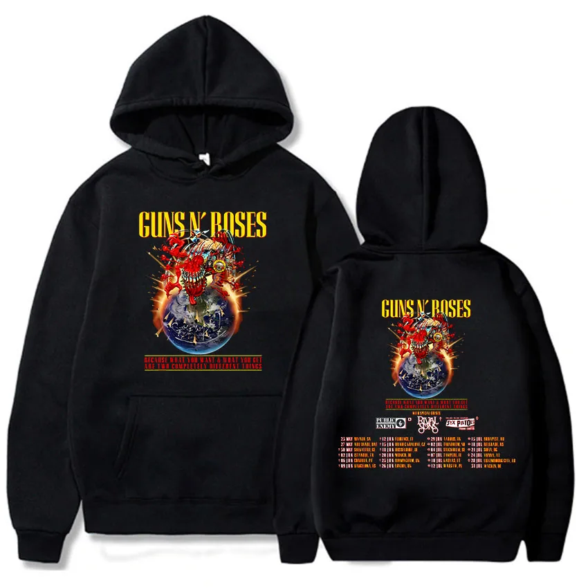 Guns N Roses Tour 2025 Hoodies Heavy Mental Mens Long Sleeve Sweatshirt Graphic Print Pullovers Hooded Streetwear Hip Hop Hoodie