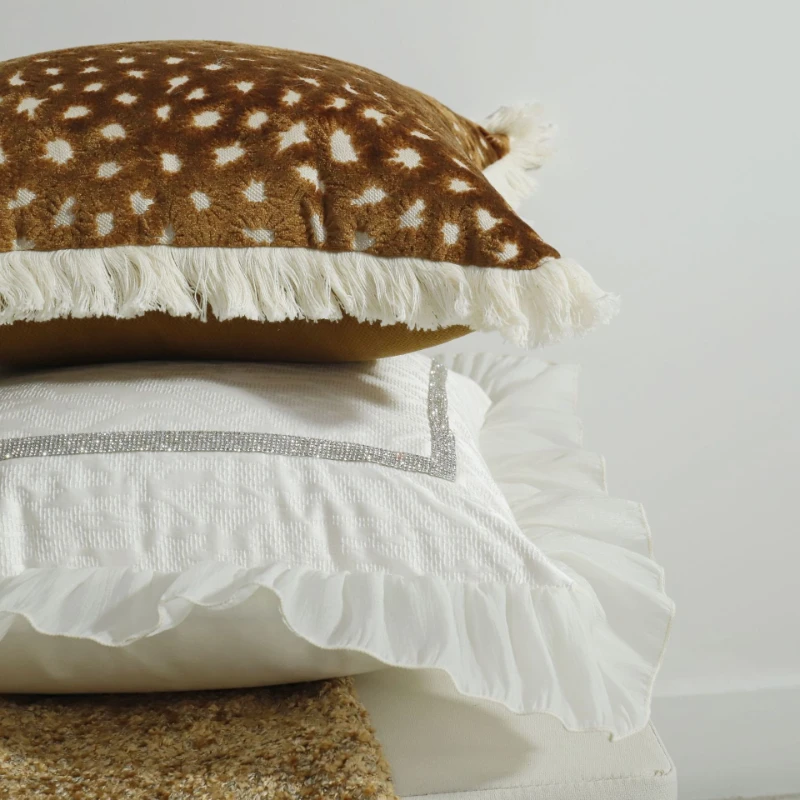 30X70/45X45CM Beige Throw Pillow Cover Luxury French Stamping Waist Cushion Cover Decor Home Decorative Pillowcase