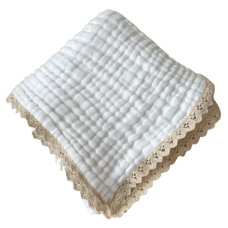 Serviette de Bain pour Bébé, Lange Ronde en Pur Coton, Mousseline à Bulles, Couverture 6 Couches, Gaze betantile, 105x105cm