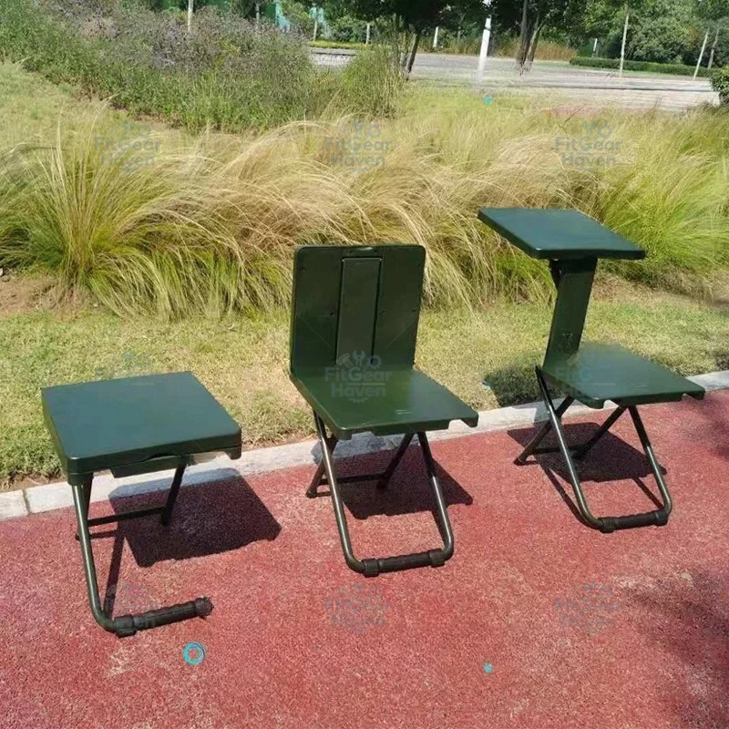 Multifunctional Folding Stool Army Green Portable Chair for Fishing Picnic Study