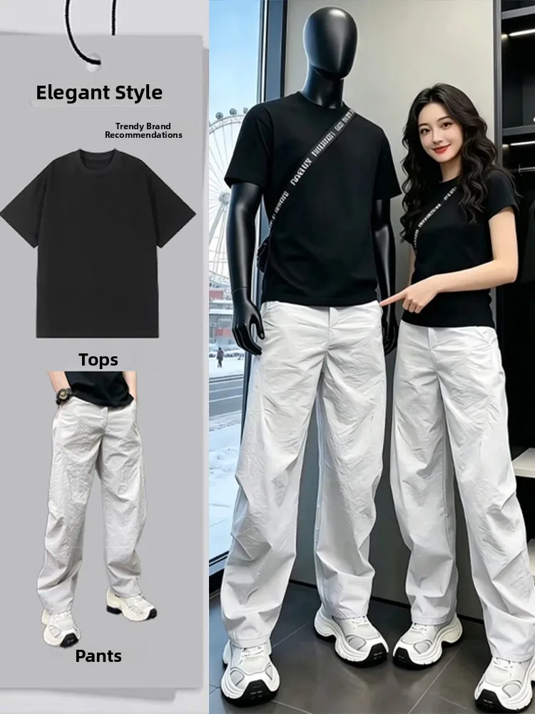 

Quick Dry Ice Silk Outdoor Sports Shorts Sleeve Long Pants Set Couple Fashion Summer Outfit Lightweight Breathable Comfortable