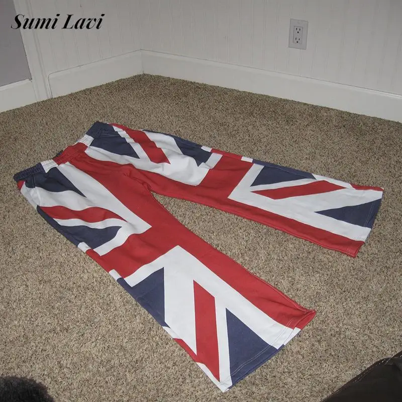 

Streetwear Mens Pants Hip Hop Casual Loose Straight Pants 2026 Spring Fall Fashionable Flag Printing Trousers Vintage Men Pants