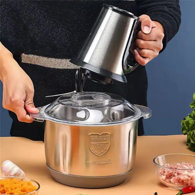 Picture 6: N09R-Stainless Steel Meat Grinde 5L Meat Grinde Multifunction Vegetable Fruit Food Processor Chopper Kitchen Machine EU Plug