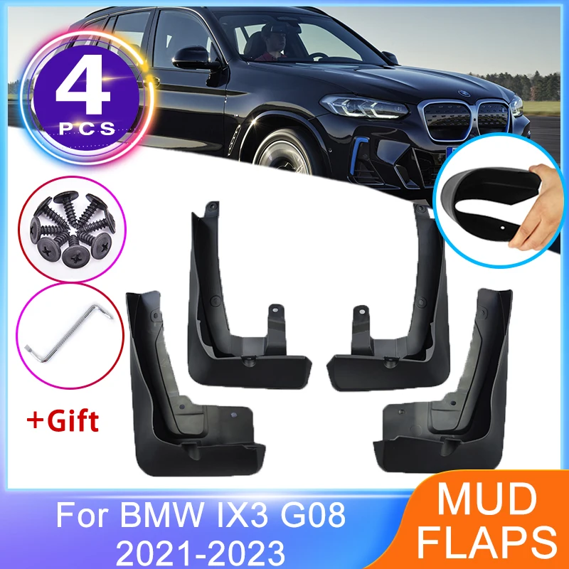 4Pcs For BMW IX3 G08 2021 2022 2023 Front Rear Mudguards Splash Guards Fender Mudflaps Wheel Protector Upgrade Car Accessories