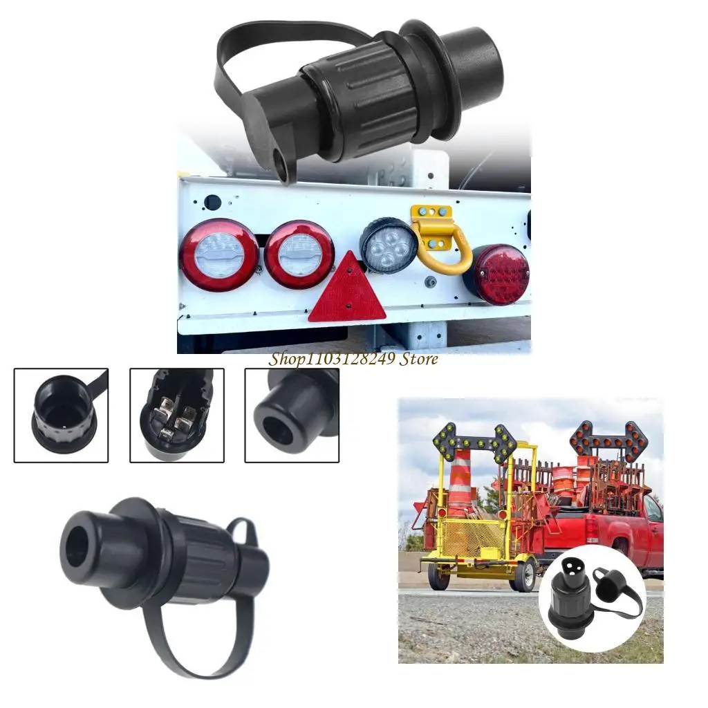 

N5KD 3 Pin Trailer Plug,3 Pin Tractors Plug,Trailer Connector Black Plastic 3 Pin Trailer Plug Wiring Connector