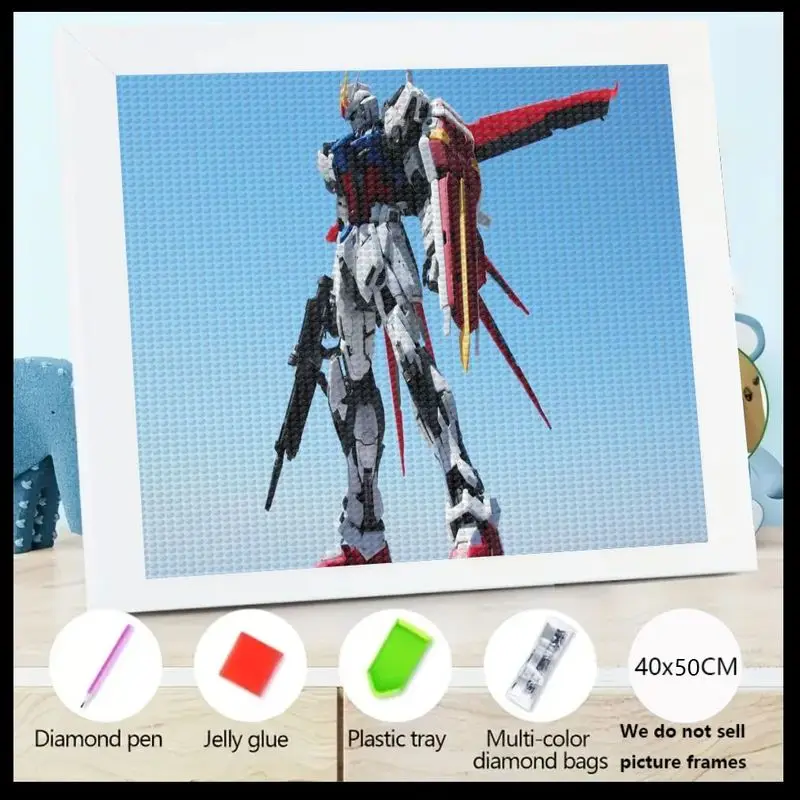 

1 шт. 5D комплект алмазной живописи с полной дрелью, робот Gundam Mecha, аниме, научно-фантастическое искусство, сделай сам, хрустальная живопись, вышивка крестом, современный