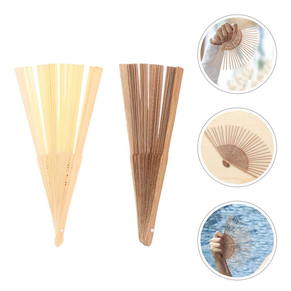 4Pcs Folding Fan Frame Lightweight Handheld Wooden Frame Rib DIY Hand Fan Craft Material for Performances DIY Craft Kit