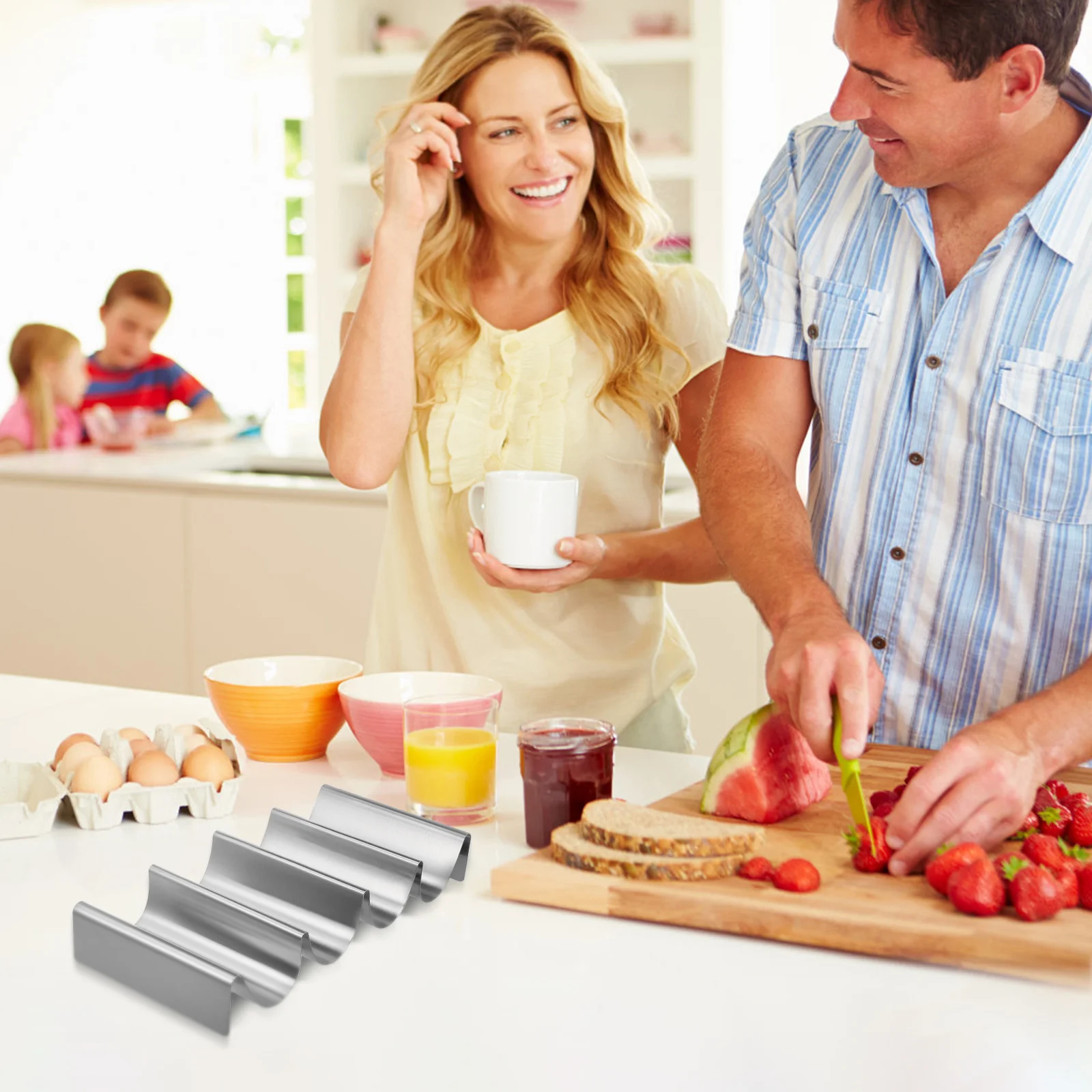 

Stainless Taco Holder Multi-Slot Metal Pancake Stand Compact Design Easy Clean Reusable Stable Placement for Restaurants