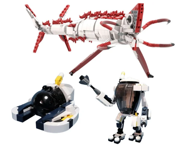 Underwater Explorer Building Blocks Set - Reaper Leviathan, Seamoth, Prawn Suit Bricks Toys Ocean Adventure Gift for Gamers