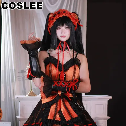 COSLEE Tokisaki Kurumi Cosplay Costume Anime DATE A LIVE Cos Lovely Lolita Dress Role Play Halloween Outfit For Women New