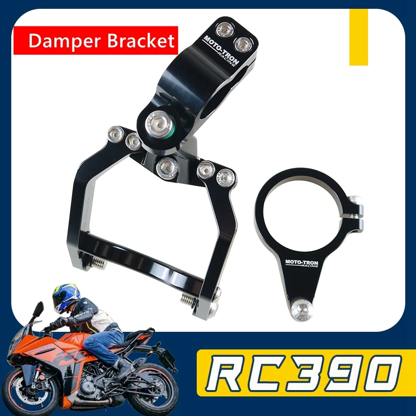 

MOTO-TRON Motorcycle CNC Stabilizer Damper Complete Steering Mounting Bracket For RC390 2022-2023