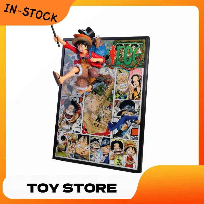 

One Piece Luffy Sabo Ace Anime Action Figure Art Poster Painting Wall Art Retro Posters Home Decorative Desktop Ornament Gifts