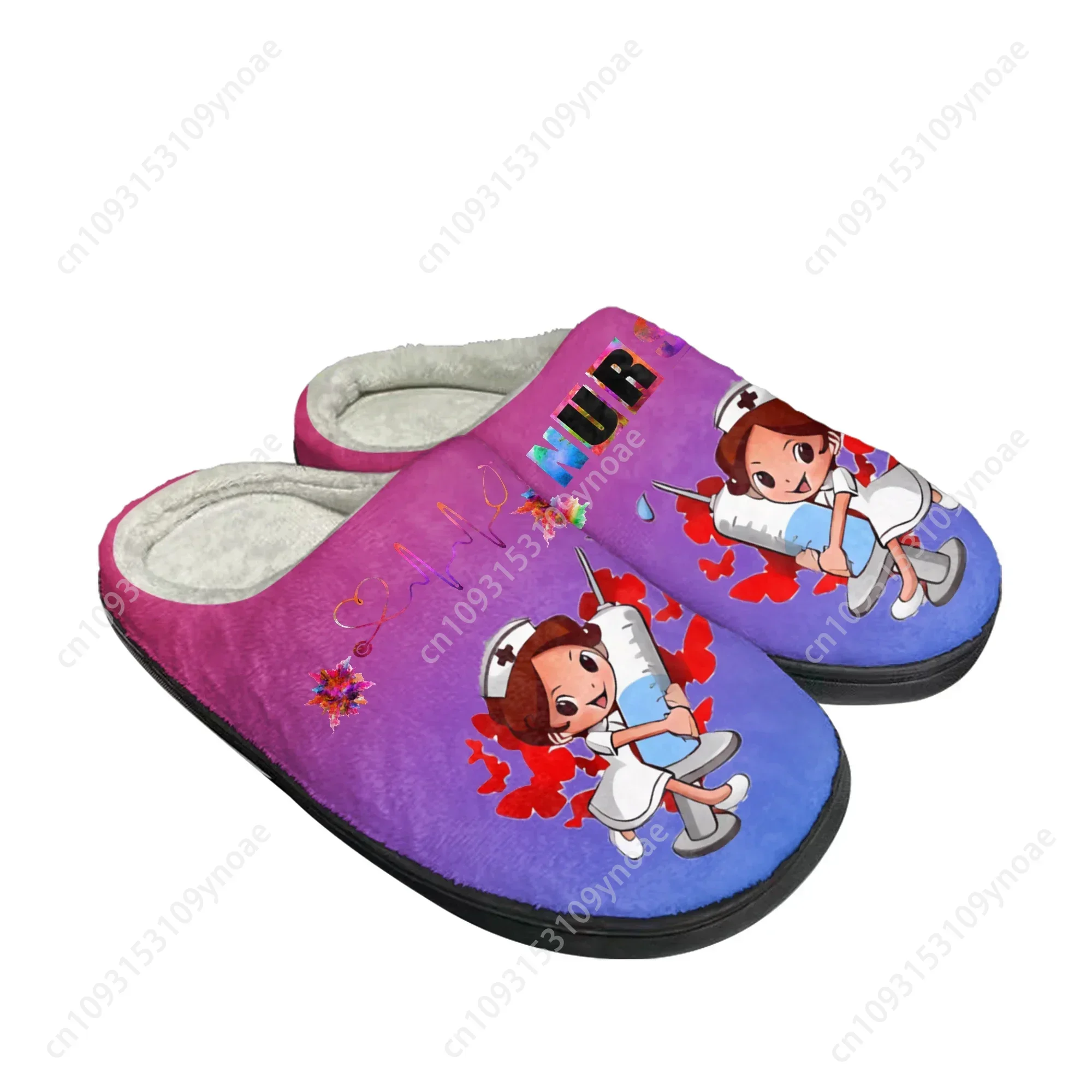 Nieuwe verpleegstersschoenen Heart Beat merk thuis katoenen pantoffels heren dames pluche slaapkamer casual warme schoenen op maat gemaakte pantoffel