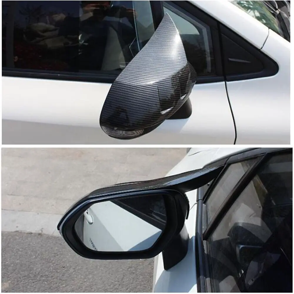 For Toyota Corolla 2019-2023 Car Rearview Side Mirror Cover Horn Wing Cap Exterior Door Rear View Case Trim Shell Housing Add on