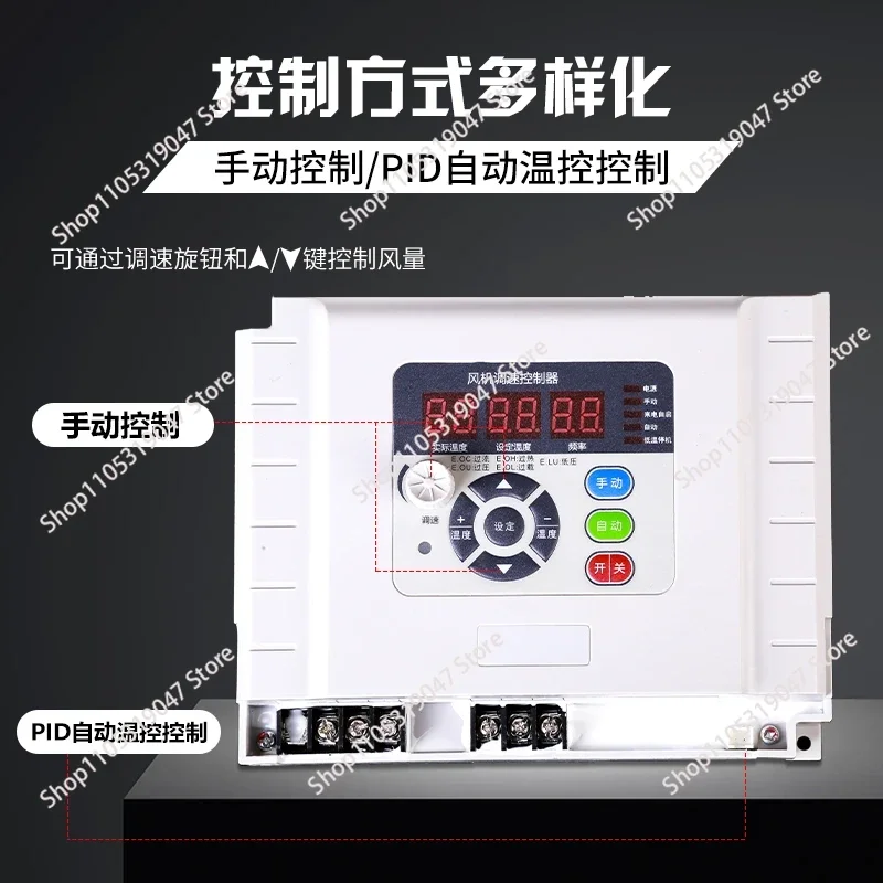 Special inverter for negative pressure fan, automatic temperature control three-phase 1.5KW/2.2/3 farm fan 380V