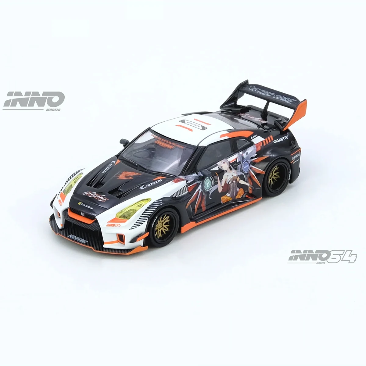 INNO64 x AORUS 1:64 Nissan GT-R R35 Widebody Itasha Livery Diecast Car Model In Stock Ready To Ship