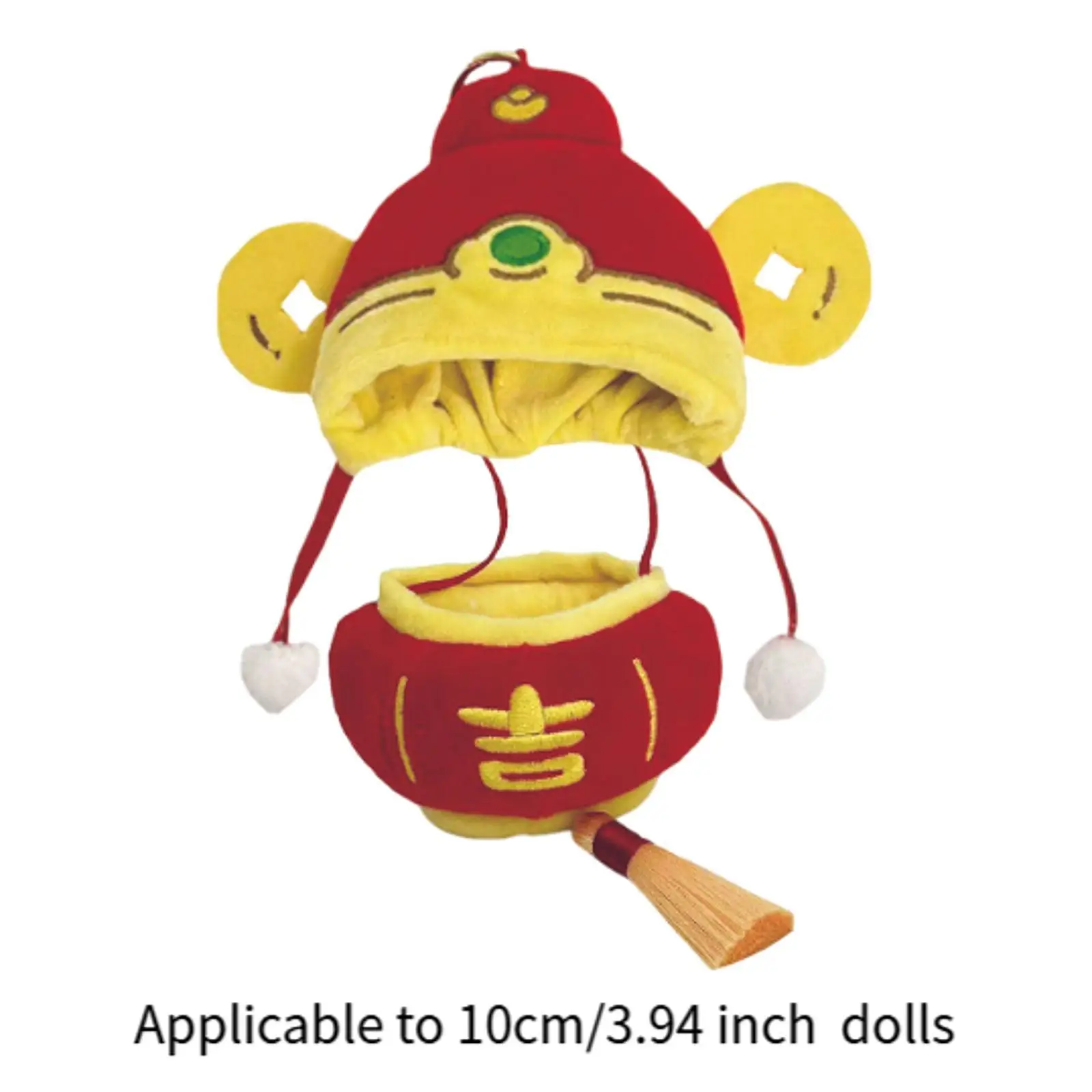 Modepoppen Jumpsuit en God van rijkdom Hoed Outfits Accs, miniatuurkleding voor poppen van 10 cm Kindercadeaus