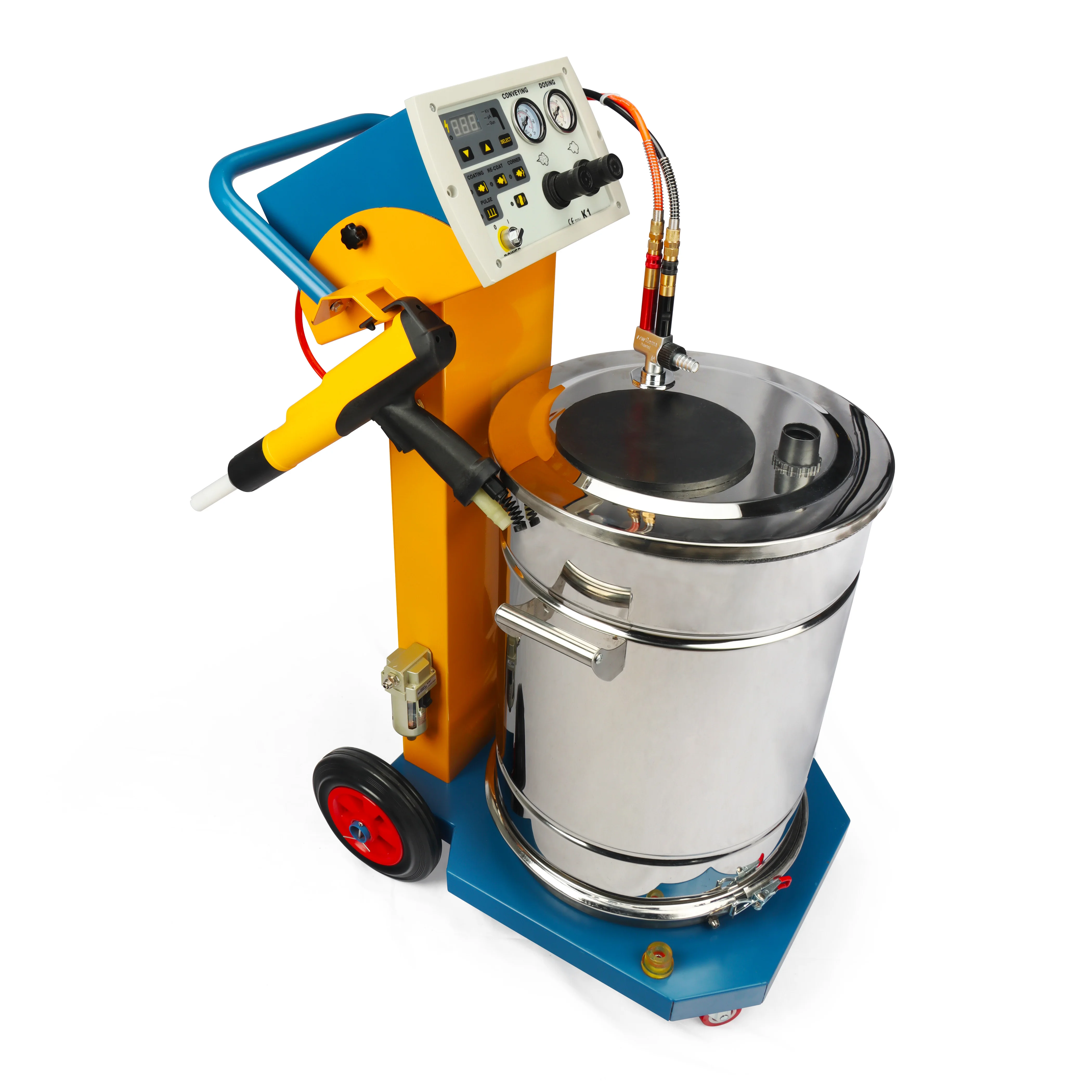 

High-Efficiency Powder Coating Machine with Vibrating Trolley for Metallic Surface Spraying Work