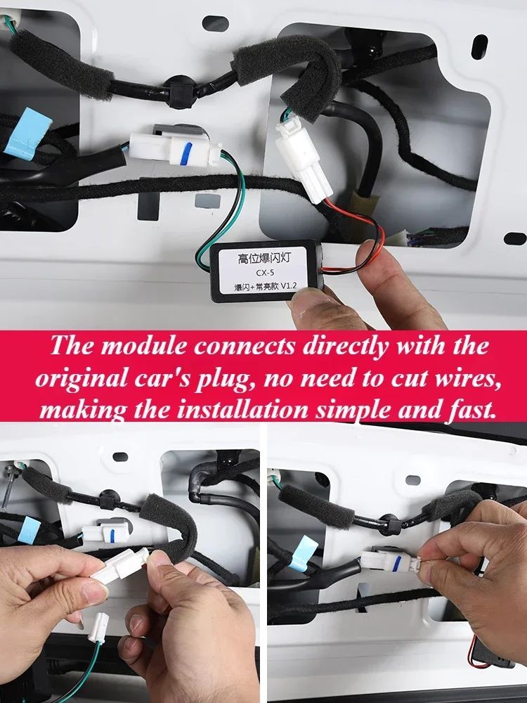 

High Mount Brake Stop Lights Car Styling Accessories Additional Brake Lamp Warning Turn Signal LED for Mazda CX-5 2017-2024