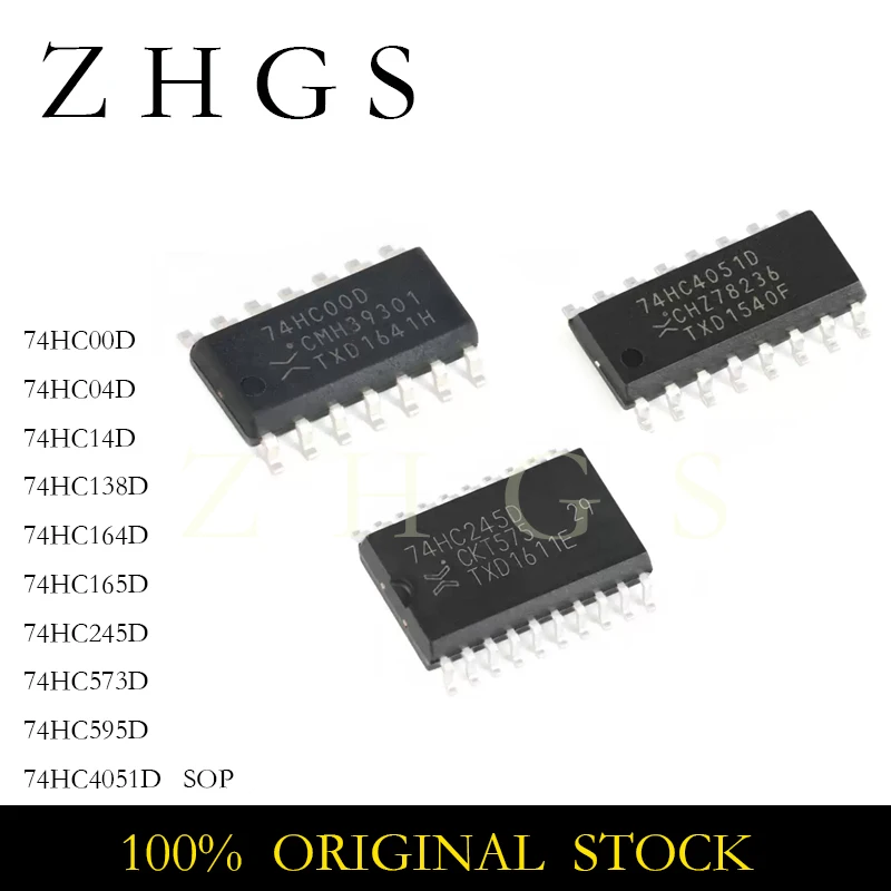 10Pcs New 74HC00D 74HC04D 74HC14D 74HC138D 74HC164D 74HC165D 74HC245D 74HC573D 74HC595D 74HC4051D IC Chip In Stock Wholesale