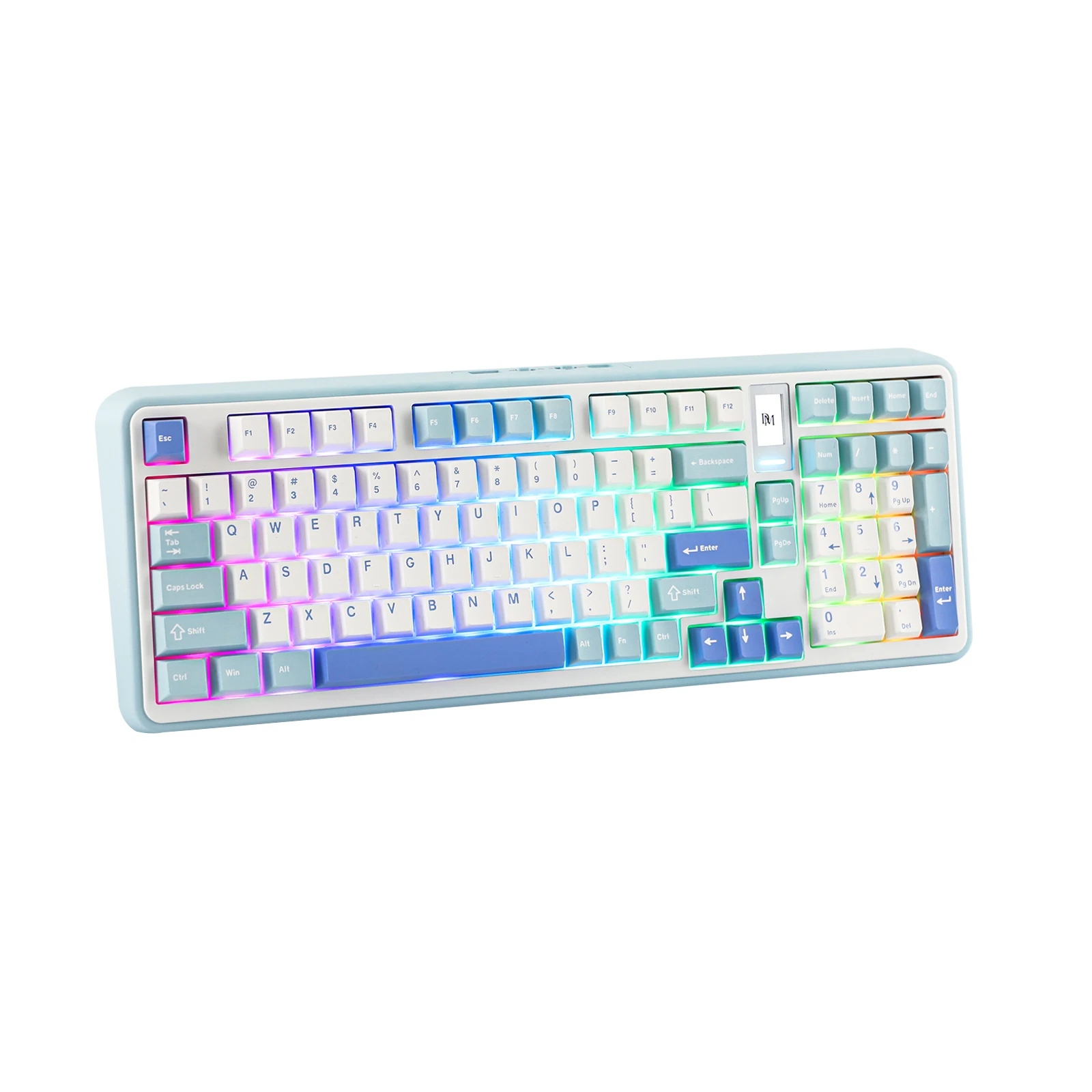 MechLands Vibe99 1800 Layout Wired/BT/2.4GHz Wireless Gasket Mechanical Keyboard with 1.06-Inch TFT Screen & 4000mAh Battery