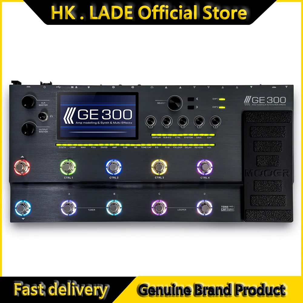 

MOOER GE300 Amp Моделирующий гитарный мультиэффектный процессор, педаль Synth 108, модели предусилителей, 164-эффектная циклическая запись (30 минут)