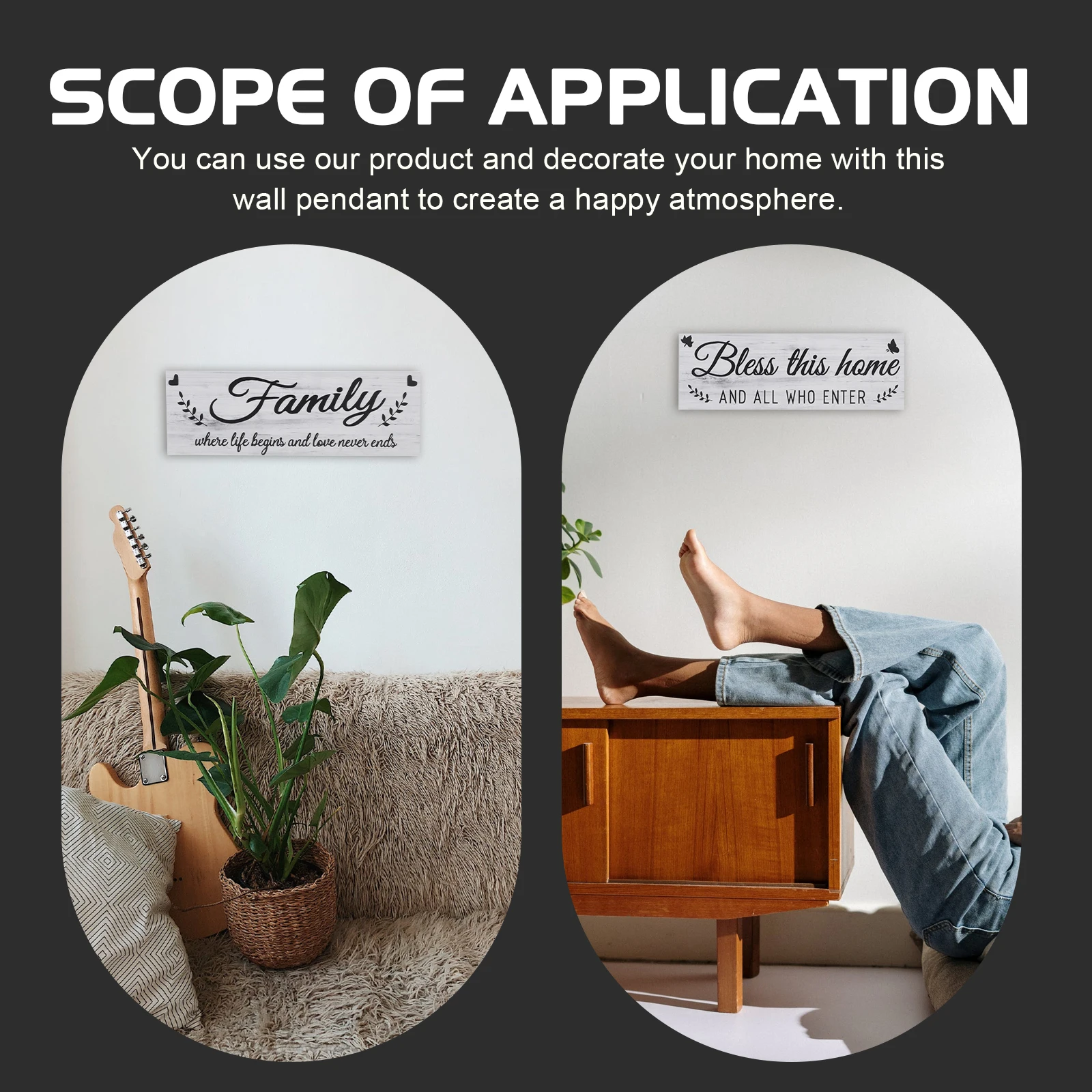 

2Pcs Rustic Wooden Wall Pendant Creative Home Hanging Decor Wooden Craft Letters Design Chic Wall Hanging Ornament