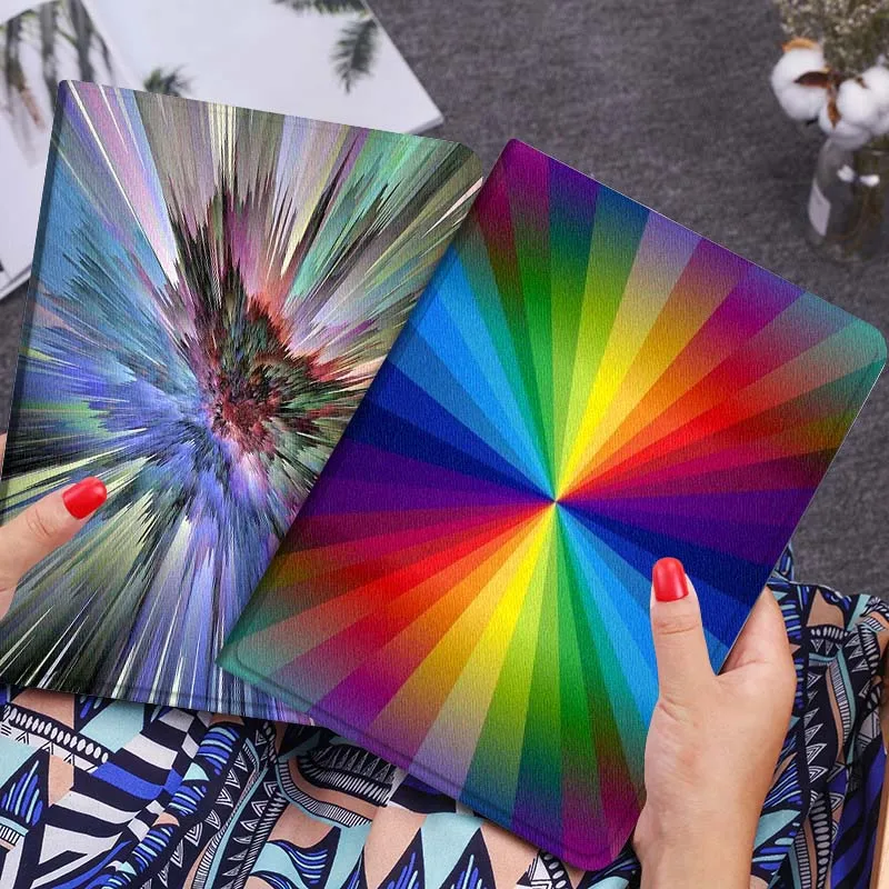 

Colorful Ray Burst Pattern Tablet Case For Huawei Honor MatePad MediaPad Air 5 6 7 11 V6 V7 V8 V9 X9 X8 T10 T10s C5e T5 Gift