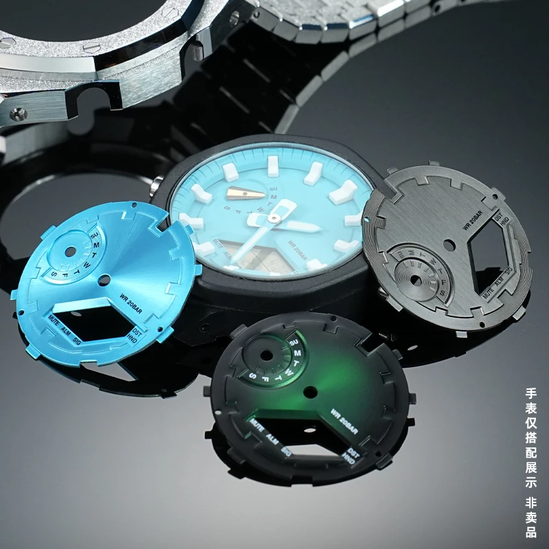 For Casio G-shock GA2100 ga2110 ga-2100 DIY Mod kit Watch Metal Dial surface Hour Dial Mod Kit Modification Watch Accessories
